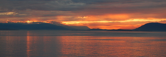 San Juan Islands sunset; photo by Alex Shapiro